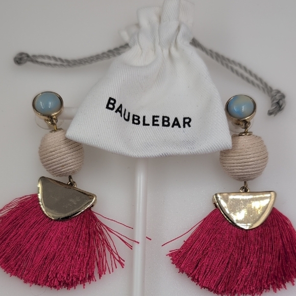 BaubleBar Pink and Gold Statement Earrings - Picture 3 of 4